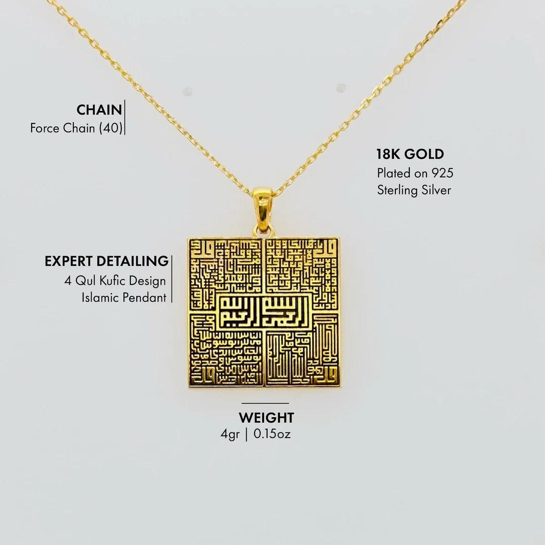 SPECIAL Customized 4 Quls Calligraphy Necklace
